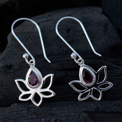 Ines Red Solitaire Dangle Earrings for Stylish Elegance