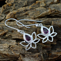 Ines Red Solitaire Dangle Earrings for Stylish Elegance