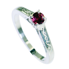 Angel Red Solitaire Engagement Ring with Silver Band Garnet Red