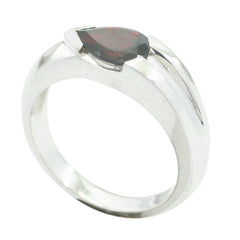 Luna Red Solitaire Engagement Ring with Pear Gemstone