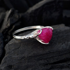 Priya Red Solitaire Gemstone Ring in Sterling Silver