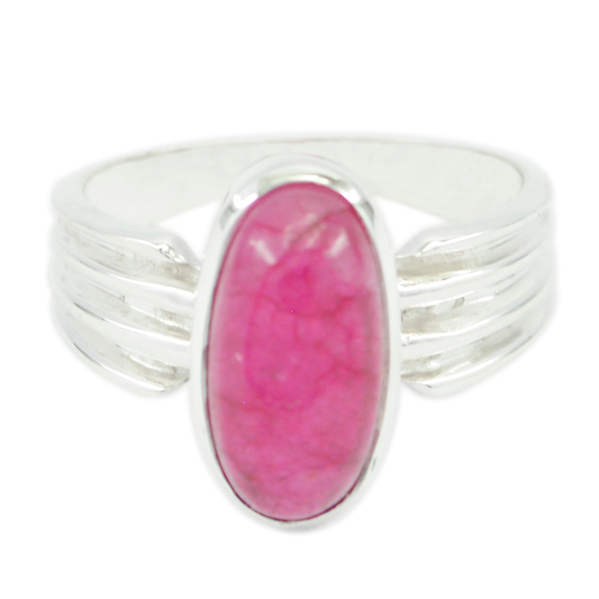 Angeles Red Solitaire Gemstone Ring Elegant Design Indian Ruby Red