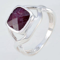 Rosa Red Solitaire Gemstone Ring in Sterling Silver