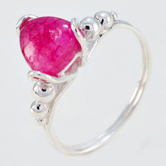 Priya Red Solitaire Gemstone Ring in Sterling Silver
