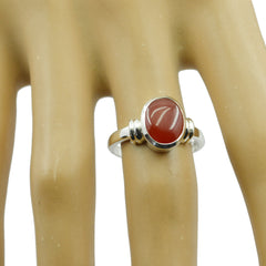 Lorena Red Solitaire Ring Sterling Silver Gemstone