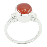 Lorena Red Solitaire Ring Sterling Silver Gemstone Red onyx Red