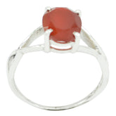 Stella Red Solitaire Ring with Silver Band Red onyx Red