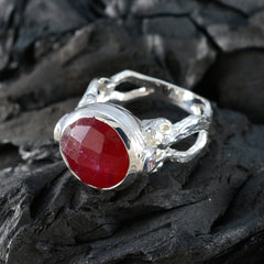 Nisa Red Solitaire Ring with Bold Gemstone Design