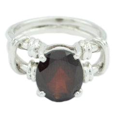 Eleanor Red Solitaire Ring Sterling Silver Gemstone Garnet Red