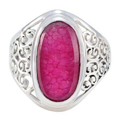 Josephine Red Solitaire Ring with Intricate Silver Design