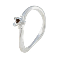 Rina Red Solitaire Ring Fashion Floral Silver Band