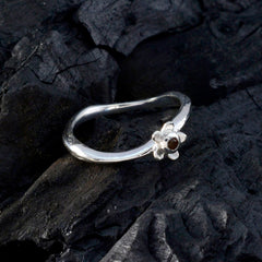 Rina Red Solitaire Ring Fashion Floral Silver Band