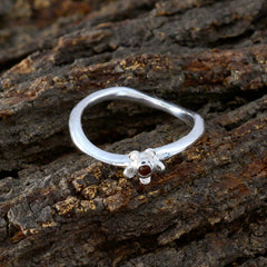 Rina Red Solitaire Ring Fashion Floral Silver Band