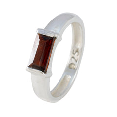 Yuki Red Solitaire Ring for Women in Sterling Silver
