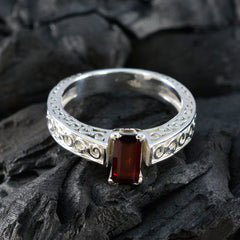 Yasmin Red Solitaire Ring for Women with Elegant Silver Band