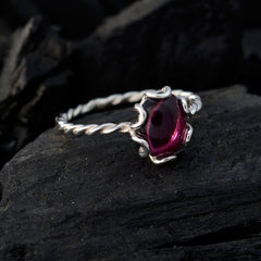 Agnes Red Solitaire Ring for Women with Twisted Band