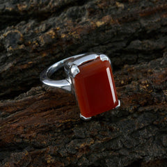 Priya Red Solitaire Ring for Women with Silver Band