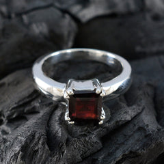 Emma Red Solitaire Ring for Women Sterling Silver