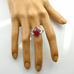 Pauline Red Solitaire Ring for Women with Pear Gemstone
