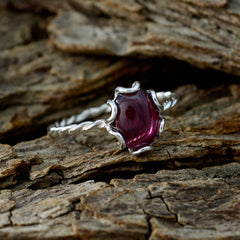 Agnes Red Solitaire Ring for Women with Twisted Band