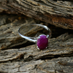 Nova red solitaire ring for women with a vibrant red gemstone set on a silver band