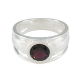 Araya Red Solitaire Ring for Women in Sterling Silver Garnet Red