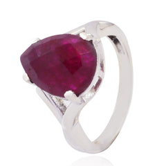 Pauline Red Solitaire Ring for Women with Pear Gemstone