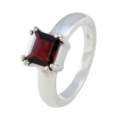 Emma Red Solitaire Ring for Women Sterling Silver