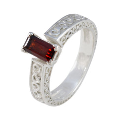 Yasmin Red Solitaire Ring for Women with Elegant Silver Band