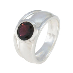 Araya Red Solitaire Ring for Women in Sterling Silver