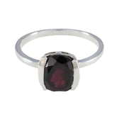 Anna Red Solitaire Ring for Women Silver Gemstone Garnet Red