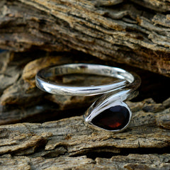 Yasmin elegant red solitaire ring for women featuring a deep red gemstone in silver setting