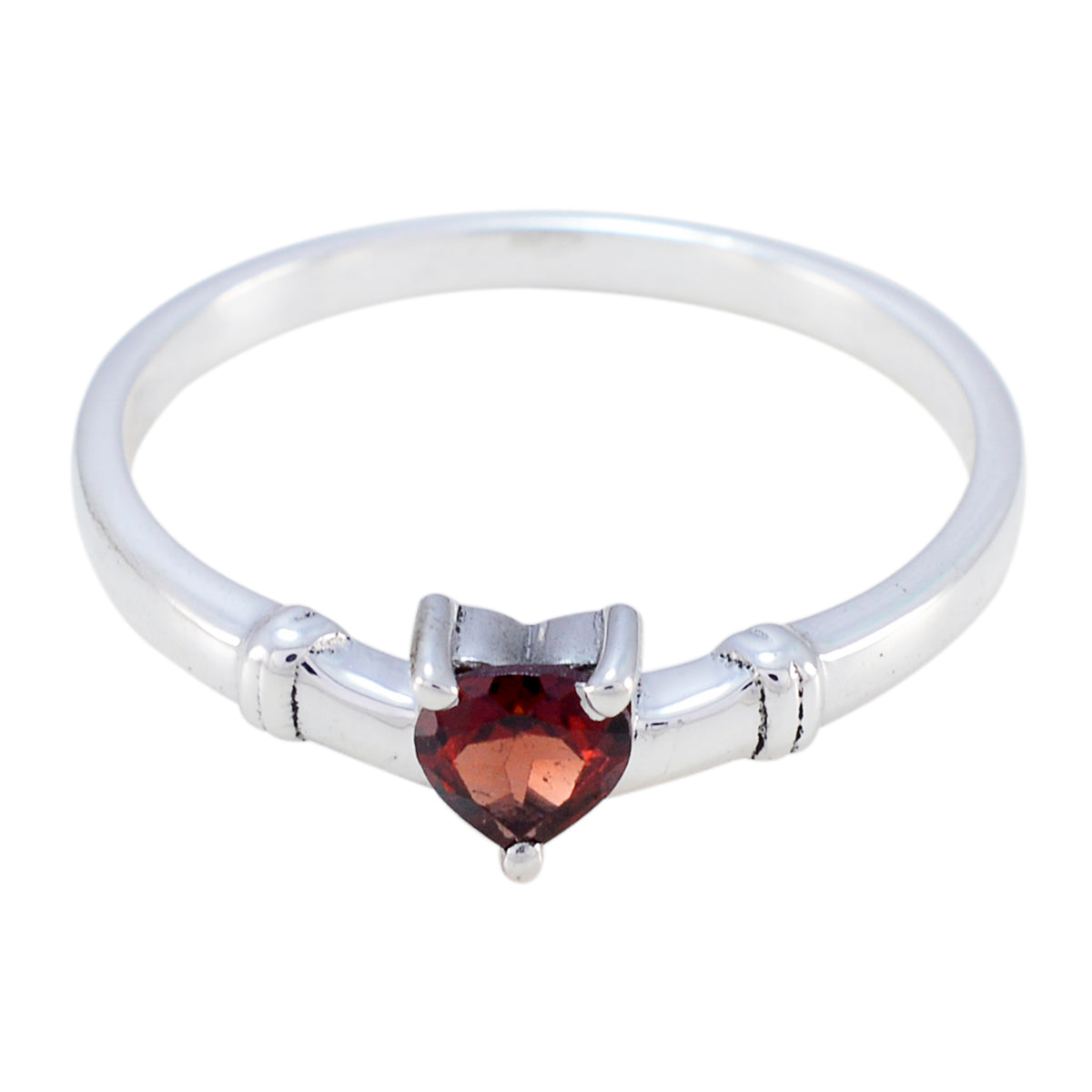 Yasmine Graceful Red Solitaire Ring Garnet Red