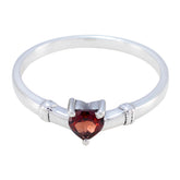 Yasmine Graceful Red Solitaire Ring Garnet Red