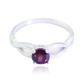 Ling Red Solitaire Ring India Sterling Silver Gemstone Garnet Red