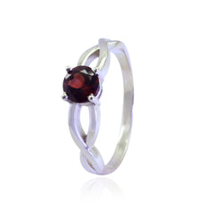 Ling Red Solitaire Ring India Sterling Silver Gemstone