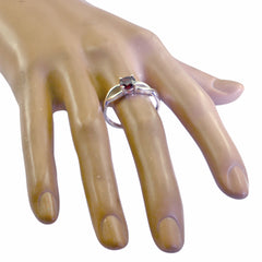 Ling Red Solitaire Ring India Sterling Silver Gemstone