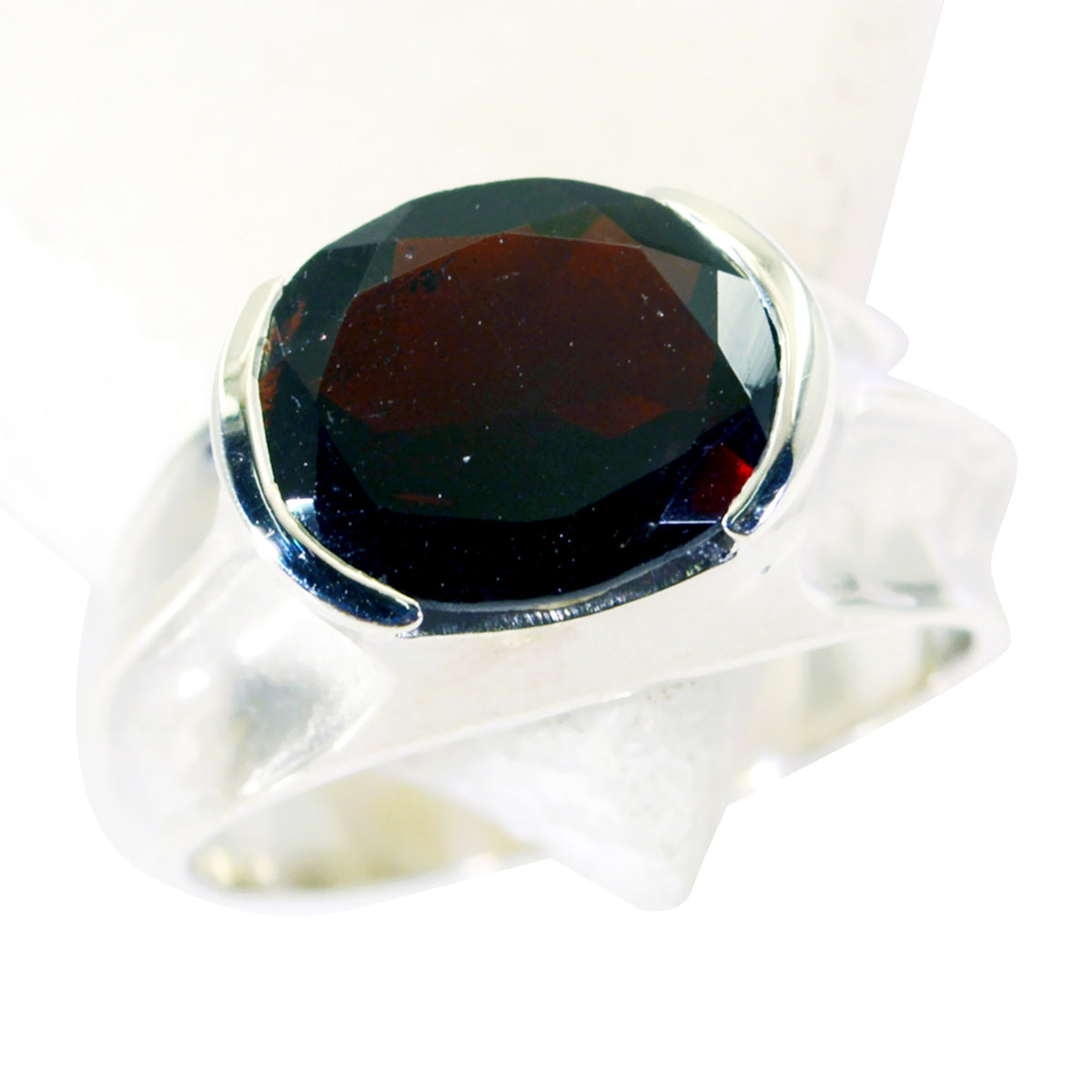 Angel Red Solitaire Ring Sterling Silver Gemstone Garnet Red