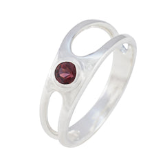 Yan Red Solitaire Ring Online Silver Gemstone Band