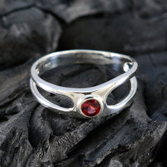 Yan Red Solitaire Ring Online Silver Gemstone Band