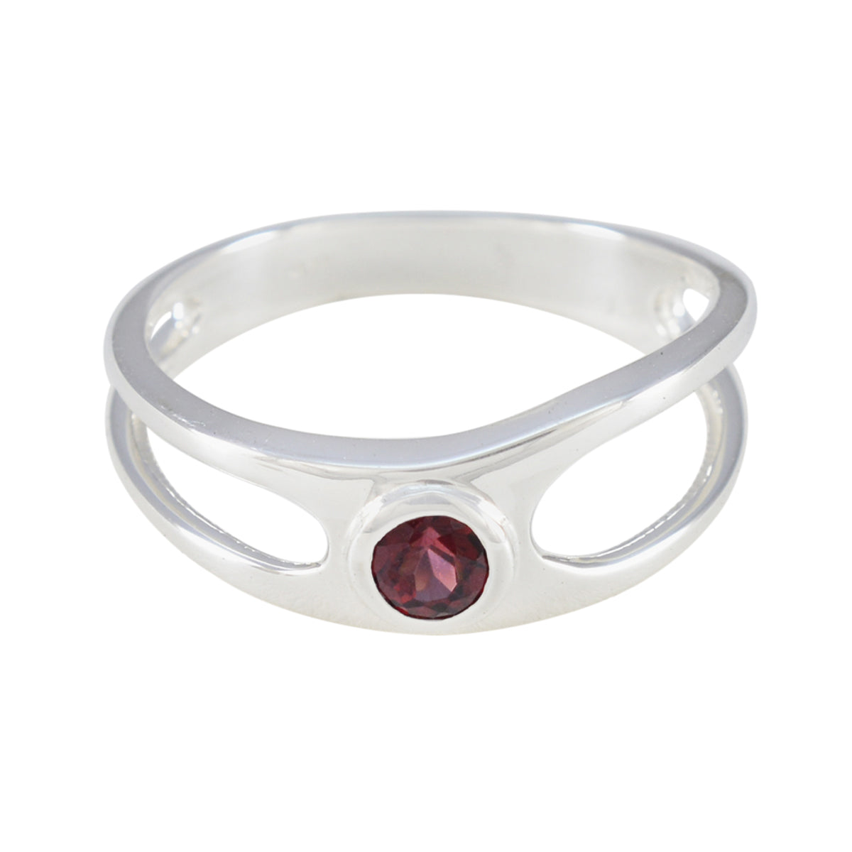 Yan Red Solitaire Ring Online Silver Gemstone Band Garnet Red