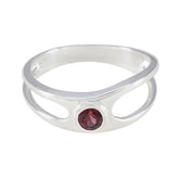 Yan Red Solitaire Ring Online Silver Gemstone Band Garnet Red