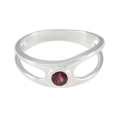 Yan Red Solitaire Ring Online Silver Gemstone Band Garnet Red