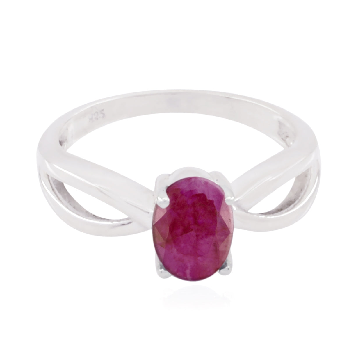 Josephine Graceful Red Solitaire Ring Indian Ruby Red