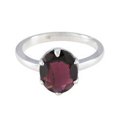 Nari Sophisticated Red Solitaire Ring Garnet Red