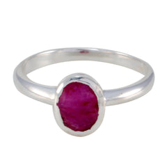 Bella Red Solitaire Ring with Oval Gemstone