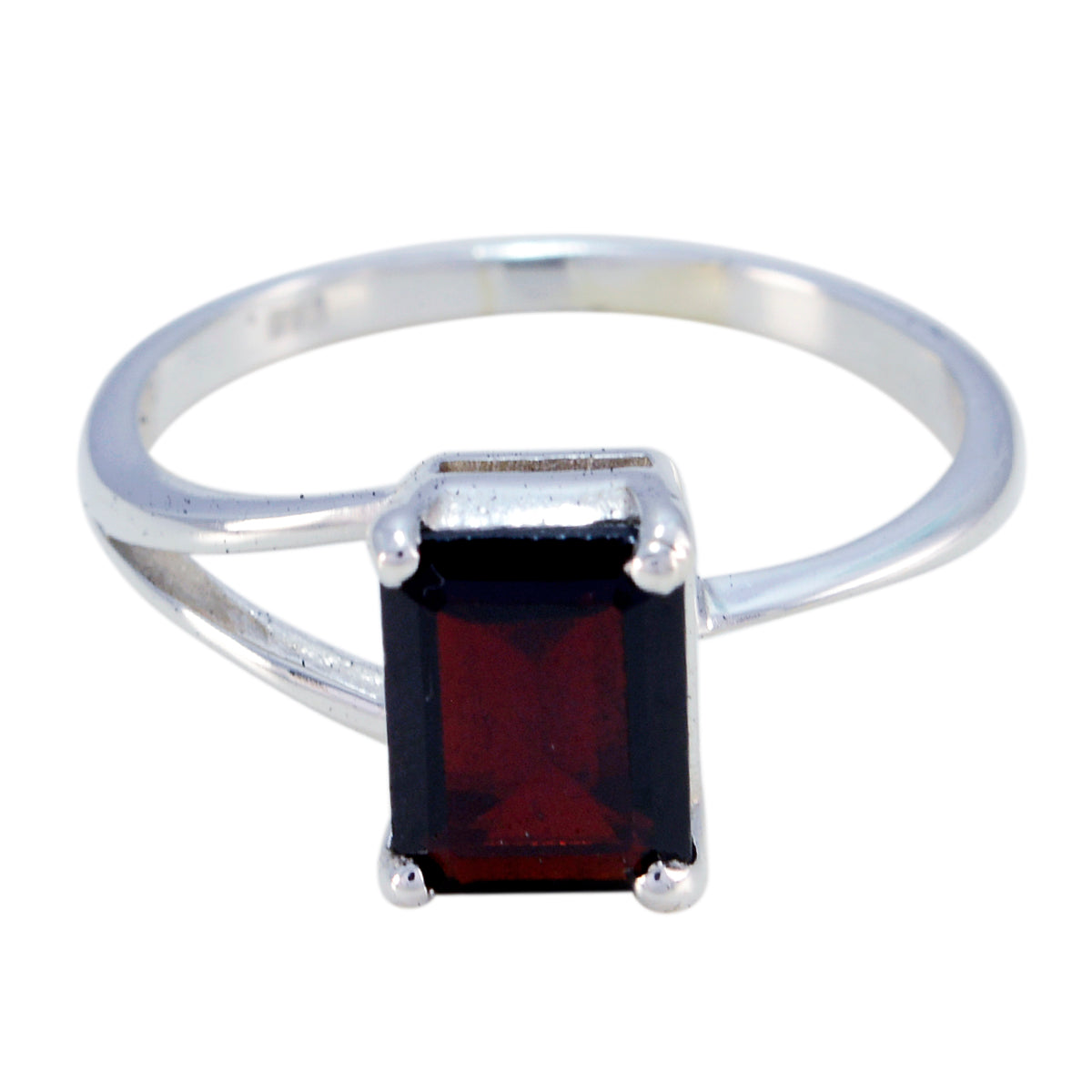 Mei Sophisticated Red Solitaire Ring Garnet Red