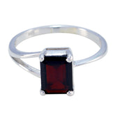 Mei Sophisticated Red Solitaire Ring Garnet Red