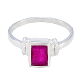 Araya Red Solitaire Ring with Elegant Gemstone Design Indian Ruby Red
