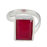 Anna Contemporary Red Solitaire Ring Indian Ruby Red